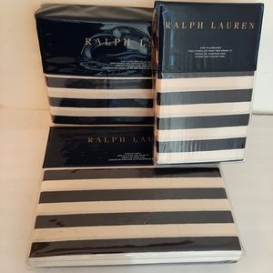 RALPH LAUREN Durant Camron Stripe KING 4 Piece Sheet Set MSRP $405